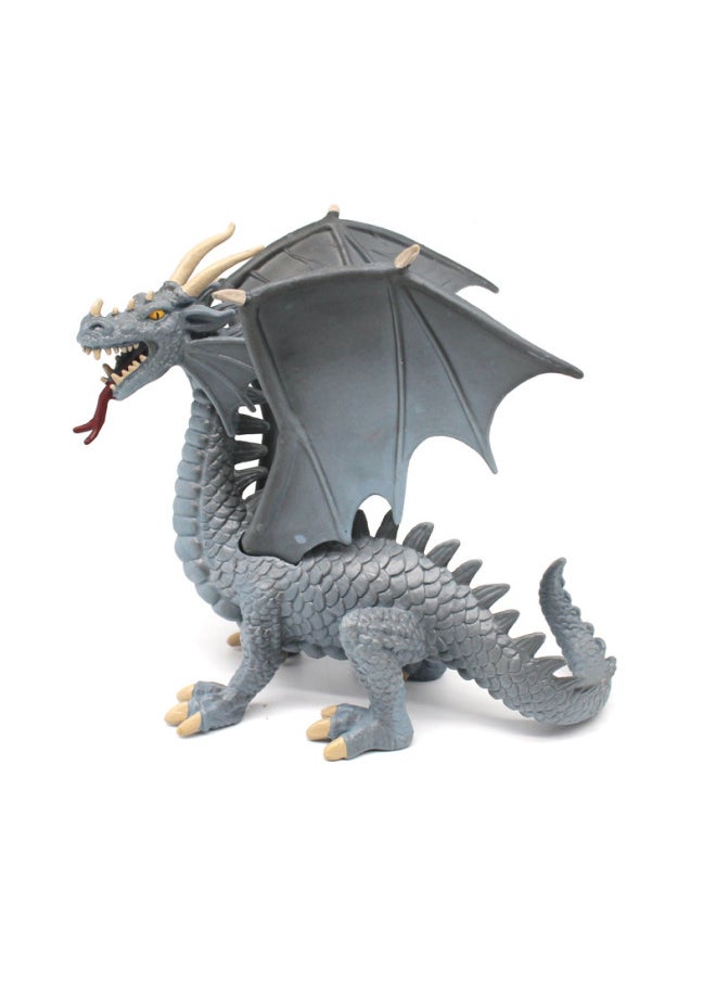 Simulation Animal Model Oriental Western God Beast Ice Dragon Lava Dragon Night Dragon Hunting Battle Dragon  Dragon Ornaments-Color:152 Silver Dragon (130g)