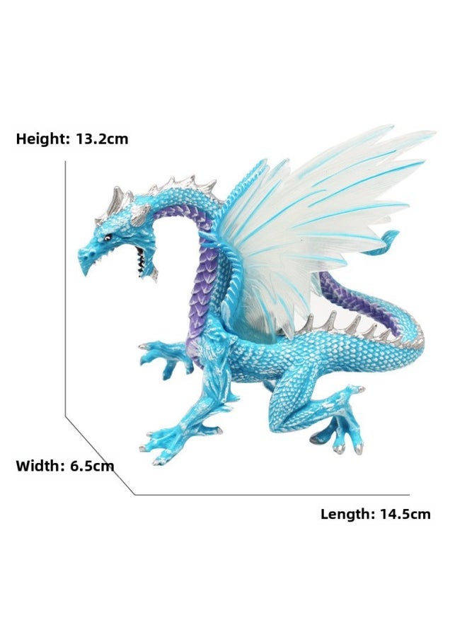 Simulation Animal Model Oriental Western God Beast Ice Dragon Lava Dragon Night Dragon Hunting Battle Dragon  Dragon Ornaments-Color:152 Silver Dragon (130g)