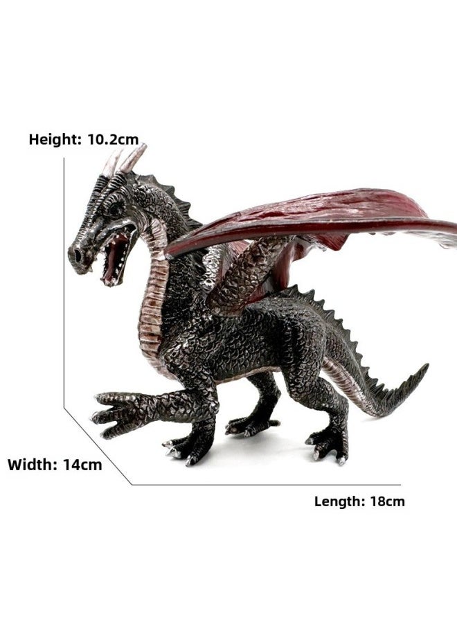 Simulation Animal Model Oriental Western God Beast Ice Dragon Lava Dragon Night Dragon Hunting Battle Dragon  Dragon Ornaments-Color:152 Silver Dragon (130g)