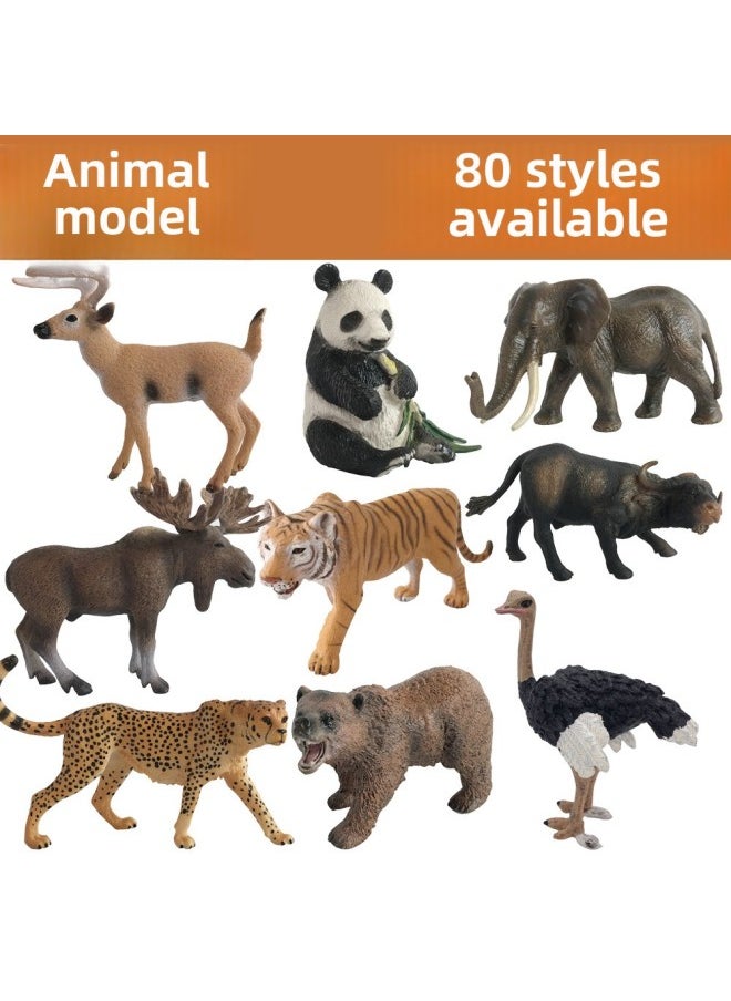 Animal Model Special For Teaching And Education Animal Model Kangaroo Elephant Lion Tiger Deer Ostrich Wolf-Color:136 Bamboo-eating Panda (88.5g)