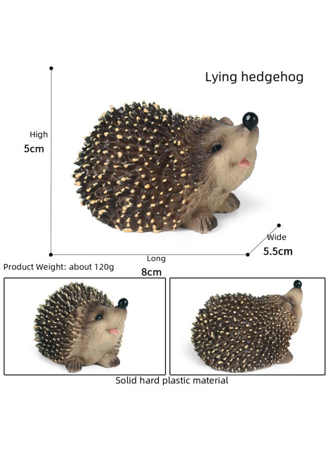Children's Cognitive Simulation Wild Animal Model Toy Jungle Thorn Group Hedgehog Mouse Burr Stealing Melon Badger Hedgehog Ornaments-Color:M-1056 Hedgehog