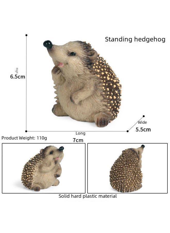Children's Cognitive Simulation Wild Animal Model Toy Jungle Thorn Group Hedgehog Mouse Burr Stealing Melon Badger Hedgehog Ornaments-Color:M-1056 Hedgehog