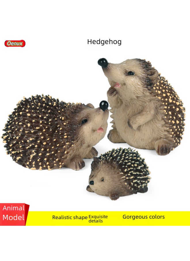 Children's Cognitive Simulation Wild Animal Model Toy Jungle Thorn Group Hedgehog Mouse Burr Stealing Melon Badger Hedgehog Ornaments-Color:6 Mini Arctic Animals + Igloo (7 Models Suit In Total)
