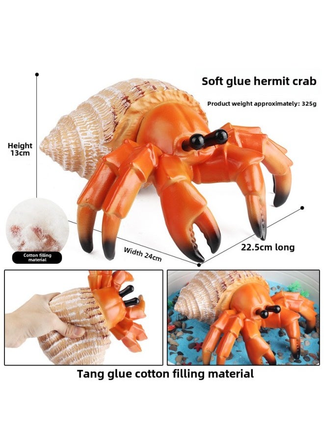 Simulation Cognitive Shark Marine Life Model Great White Shark Megalodon Squid Blue Whale Killer Shark Crab Animal Toy-Color:YB Large Soft Cotton-filled Hermit Crab