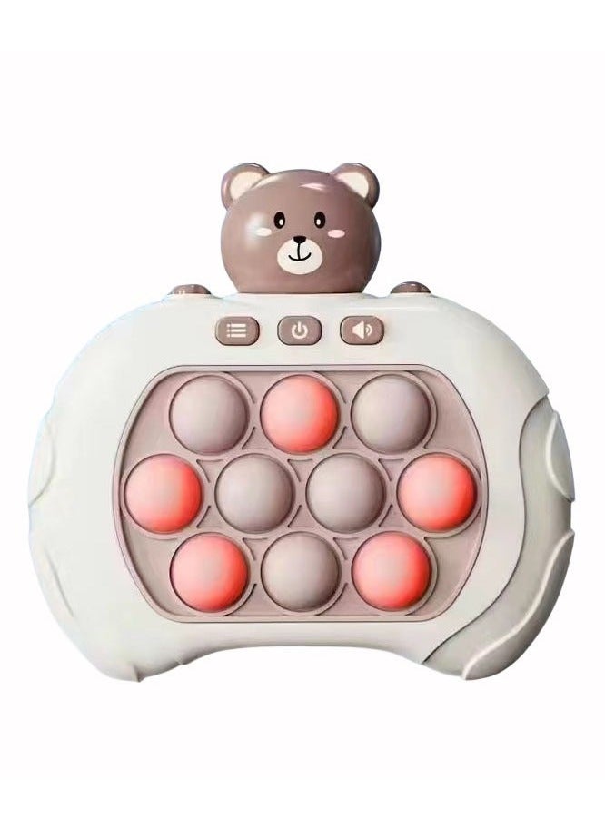 Electronic Quick Push Light Up Pop Game Fidget Toys for Adults and Kids with Lanyard,Puzzle Machine Bubble Sensory Toy Birthday Gifts