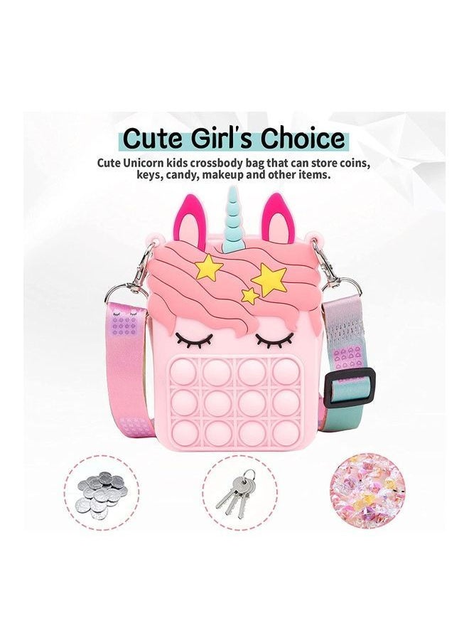 Mini Unicorn Small Cross Body Purse Fidget Poppers Toy 8.5x3.5x13.5cm