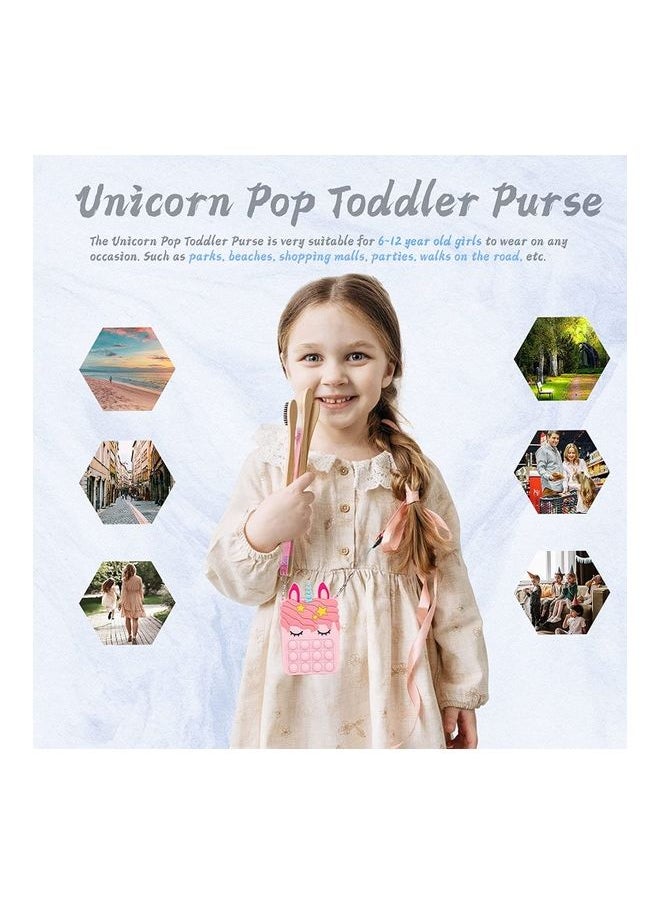 Mini Unicorn Small Cross Body Purse Fidget Poppers Toy 8.5x3.5x13.5cm