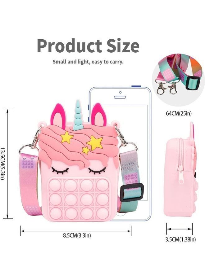 Mini Unicorn Small Cross Body Purse Fidget Poppers Toy 8.5x3.5x13.5cm