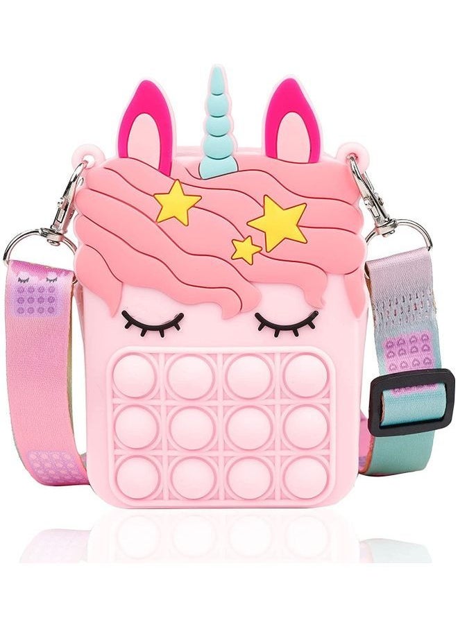 Mini Unicorn Small Cross Body Purse Fidget Poppers Toy 8.5x3.5x13.5cm