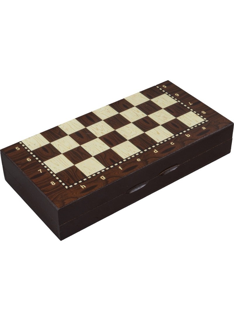 Wooden Boxed Checker and Chess Set