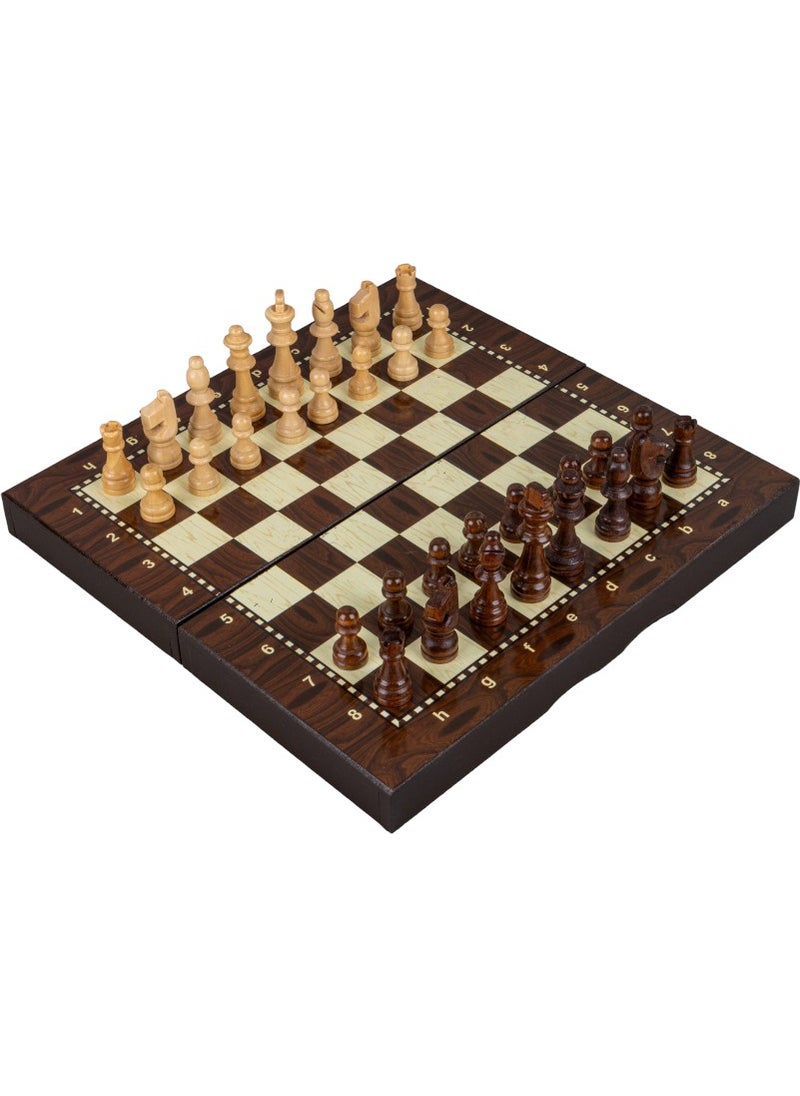 Wooden Boxed Checker and Chess Set