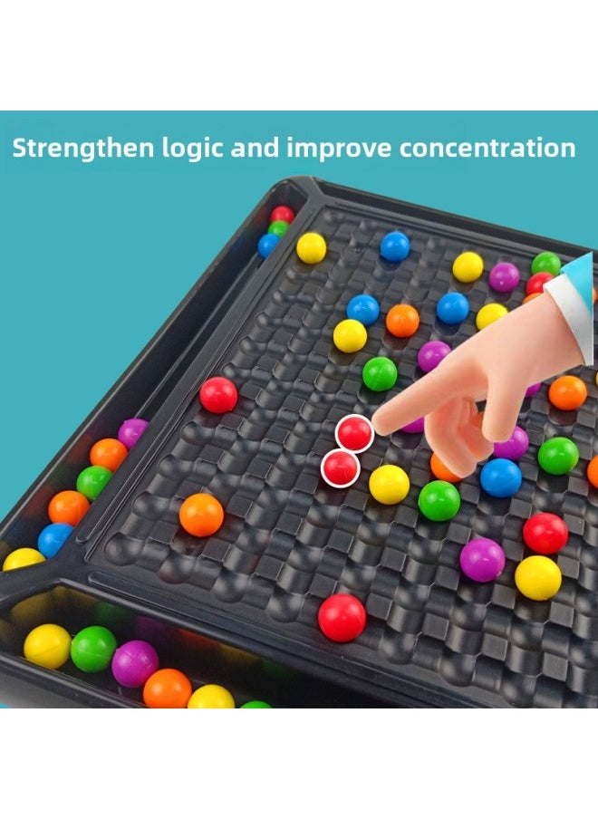 Rainbow Xiaoxiaole Parent-child Interactive Board Game Children's Contraption Concentration Logic Training Intelligence-benefiting Happy Toys-Color: 80 Beads-rainbow Xiaoxiaole (plastic Chassis) 222g