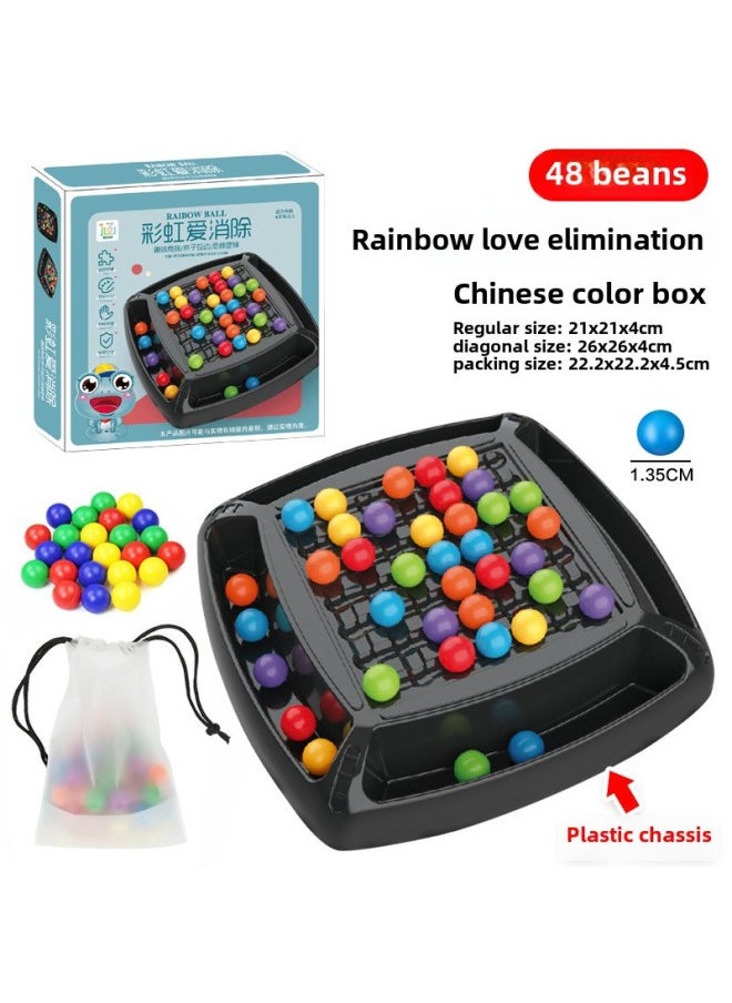 Rainbow Xiaoxiaole Parent-child Interactive Board Game Children's Contraption Concentration Logic Training Intelligence-benefiting Happy Toys-Color: 48 Beads-rainbow Xiaoxiaole (plastic Chassis) 210g