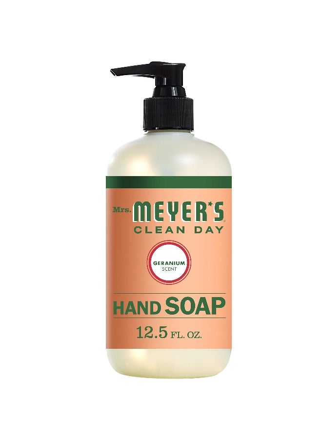 Mrs. Meyer's Hand Soap, Made with Essential Oils, Biodegradable Formula, Geranium, 12.5 fl. oz
