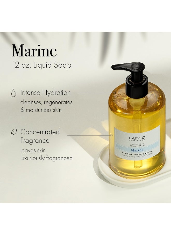 LAFCO New York Liquid Soap Marine - 12oz / 354 ml: Fresh Scented Liquid Soap