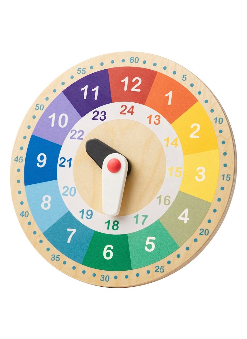 Educational Wooden Clock Multicolour 25 cm