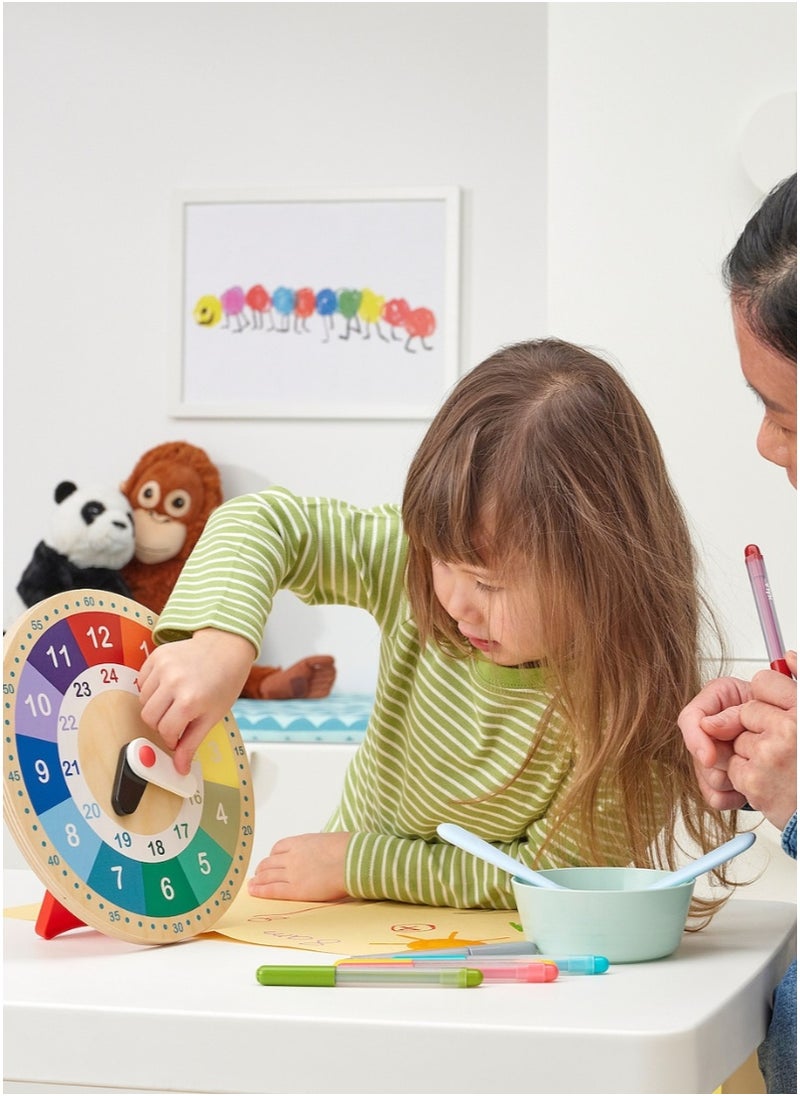 Educational Wooden Clock Multicolour 25 cm