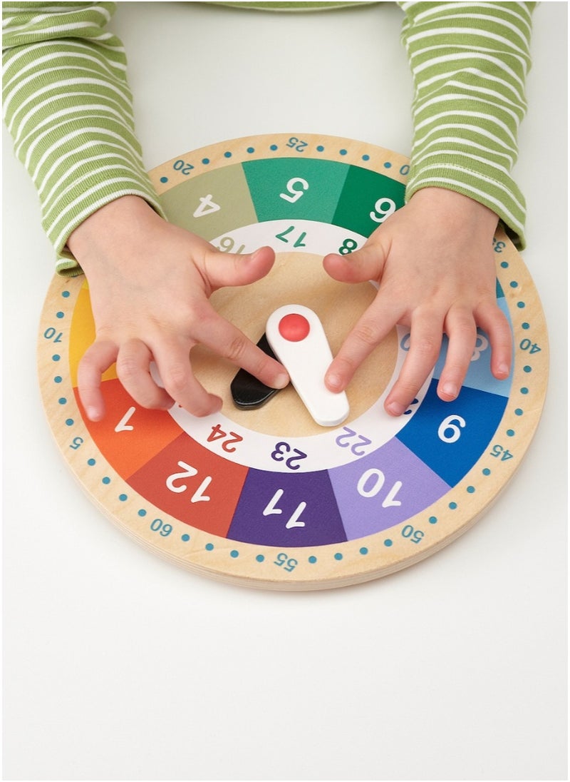 Educational Wooden Clock Multicolour 25 cm