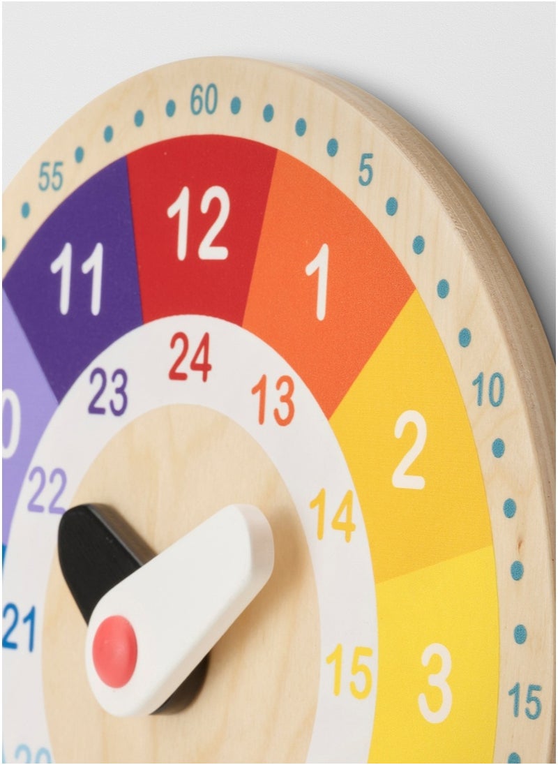Educational Wooden Clock Multicolour 25 cm