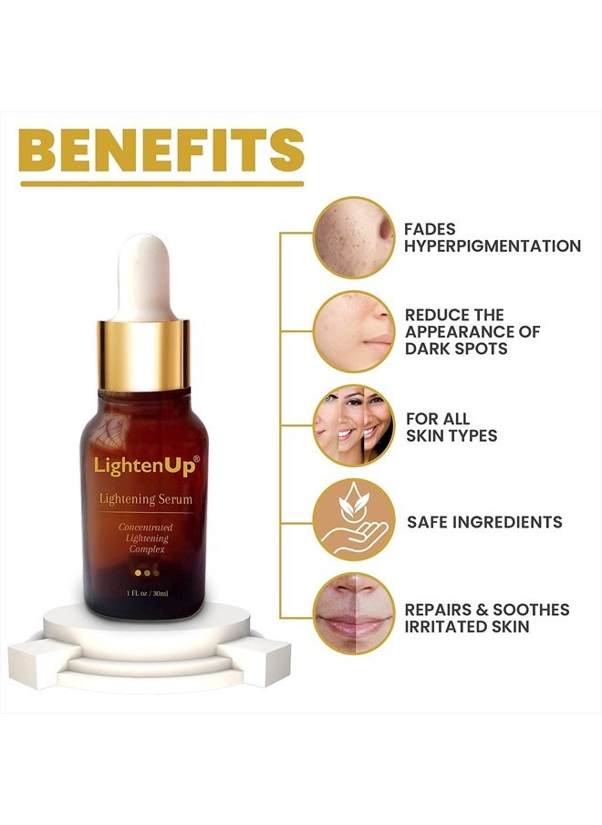 Skin brightening Serum, 1 Fl oz / 30 ml, for Face, Armpits, Hands, Knees and Body, with Argan Oil and Shea Butter