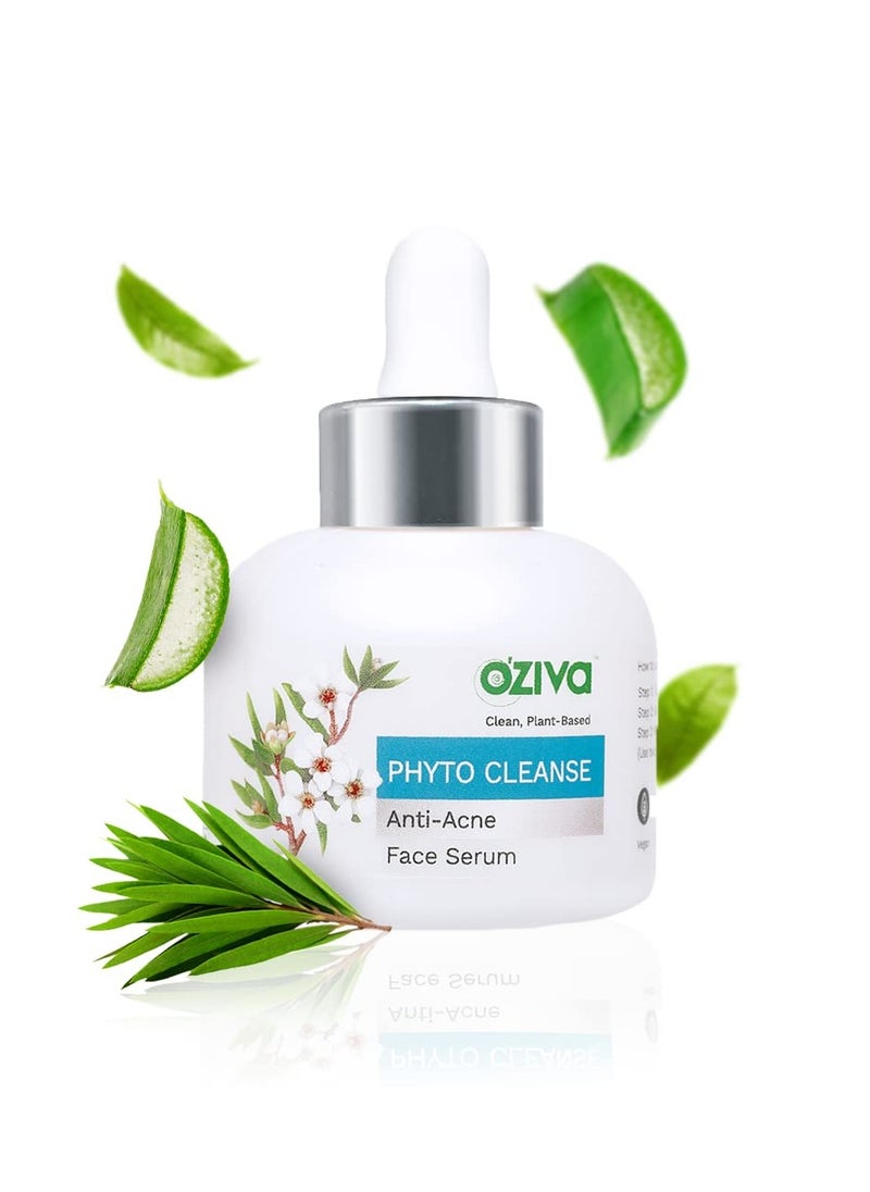 Phyto Cleanse Anti-Acne Face Serum (with Phyto Niacinamide, Tea Tree Oil, Aloe & Neem) for Acne Control and Acne Scar, Blemish Reduction (Phyto cleanse Serum, 30ml)