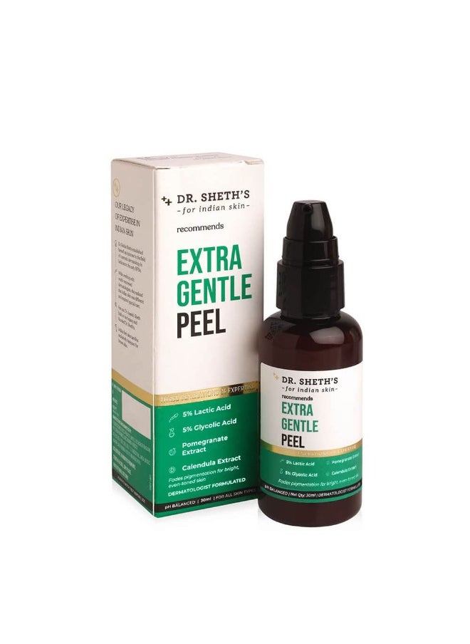 Extra Gentle Peel With 10% AHA Glycolic & Lactic Acid For Even-Toned & Bright Skin | Chemical Peel, Peeling Solution for Face, Chemical Exfoliator | For Women & Men (30ml)