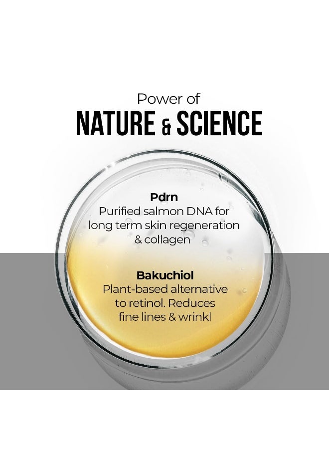 Bakuchiol & Pdrn Ampoule Serum | 3000 PPM PDRN, 0.1% Retinol | Firms & Plumps Skin | Reduces Fine Lines & Wrinkles | Improves Skin Texture | Non-Irritating | For Men & Women | All Skin Type | 30 ml