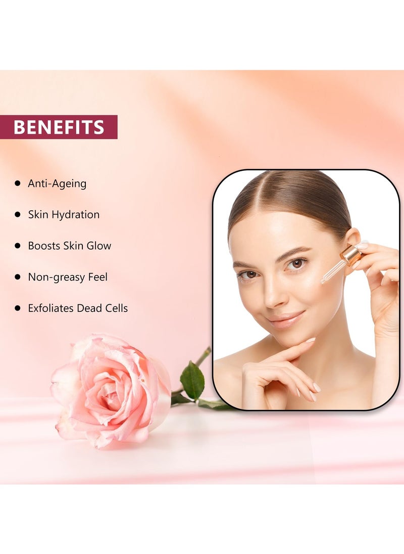 Rose Face Serum 30ml Lightweight Non Greasy Niacinamide Anti Ageing Brightening Hydrating Glowing Skin All Skin Types