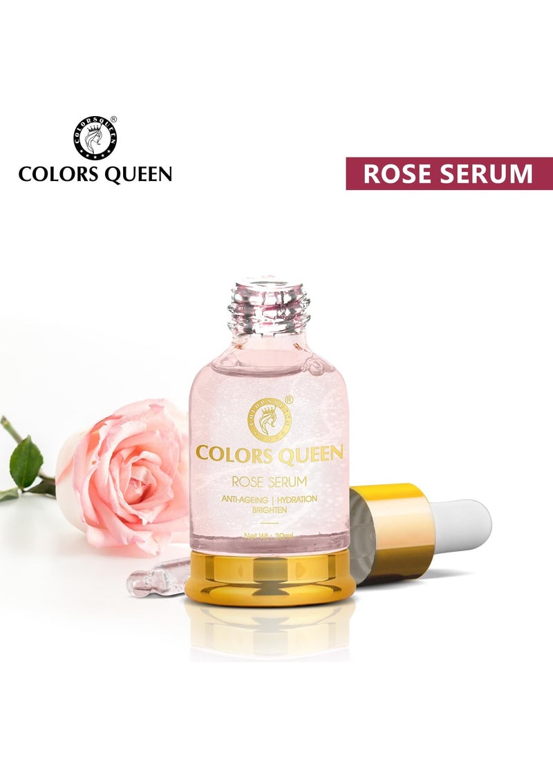 Rose Face Serum 30ml Lightweight Non Greasy Niacinamide Anti Ageing Brightening Hydrating Glowing Skin All Skin Types