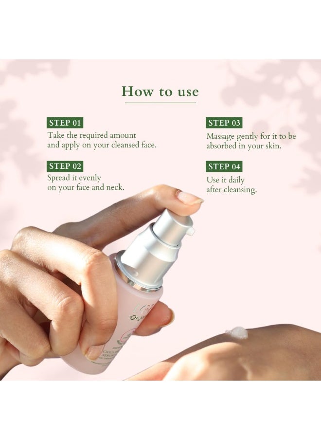 Organics+ Precious Brightening Serum + Cream | 100% Organic White Peony | Sulphate & Paraben Free | All Skin Types | 30g