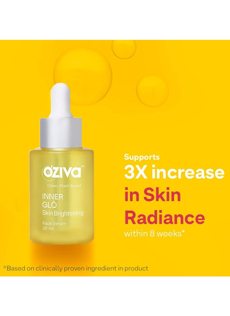 Inner Glo Skin Brightening Face Serum, Skin Brightening Serum For Even Tone & Increased Radiance With Phyto Vitamin C, Rosehip Oil & Saffron, Face Serum For All Skin Types, 30ml