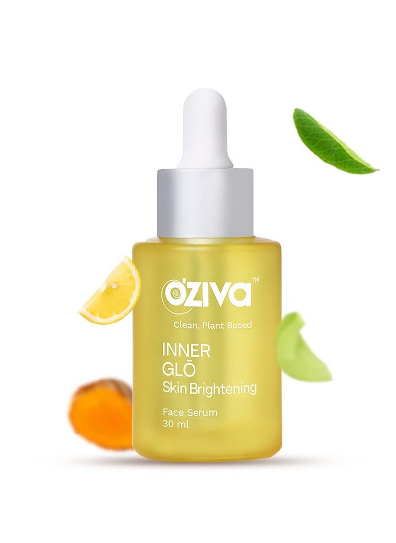 Inner Glo Skin Brightening Face Serum, Skin Brightening Serum For Even Tone & Increased Radiance With Phyto Vitamin C, Rosehip Oil & Saffron, Face Serum For All Skin Types, 30ml