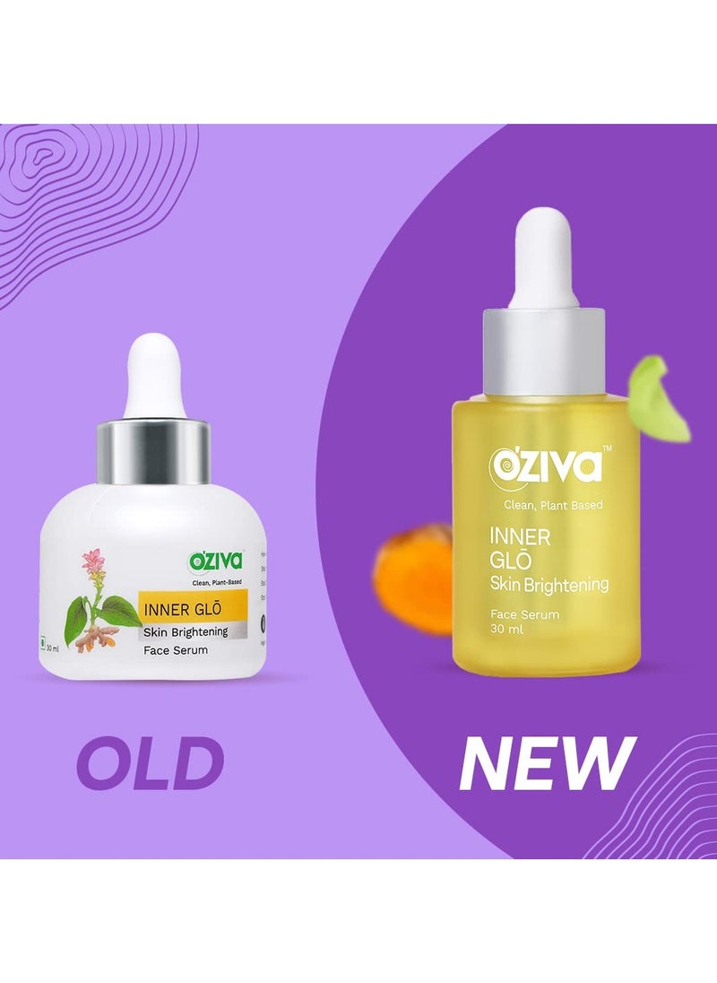 Inner Glo Skin Brightening Face Serum, Skin Brightening Serum For Even Tone & Increased Radiance With Phyto Vitamin C, Rosehip Oil & Saffron, Face Serum For All Skin Types, 30ml