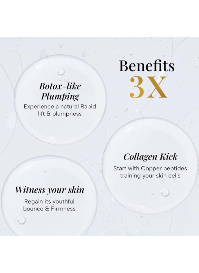 Luxury Oils Collagen Boosting & Firming Advanced Booster Serum for Collagen Production with 2% Copper Peptides, 2% Probiotics, 1% Octapeptides | Provides Intense Hydration & Elasticity, 30 ml
