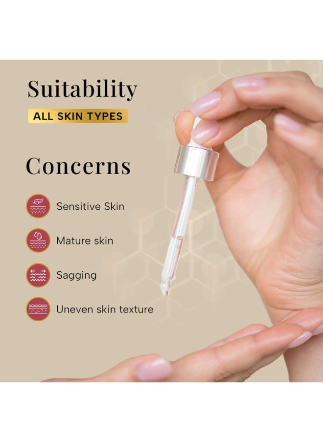 Luxury Oils Collagen Boosting & Firming Advanced Booster Serum for Collagen Production with 2% Copper Peptides, 2% Probiotics, 1% Octapeptides | Provides Intense Hydration & Elasticity, 30 ml