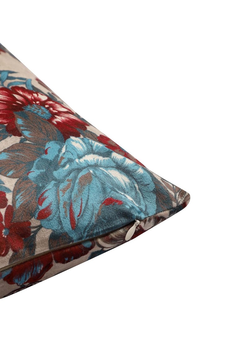 Decoghar Blue Printed Handmade Pillow Cover Cushion Covers 16 X 16 Inch Single Square Throw Pillow Cover for Sofa Without for Home Decor Or Living Room 40X40 Cm Set of 1