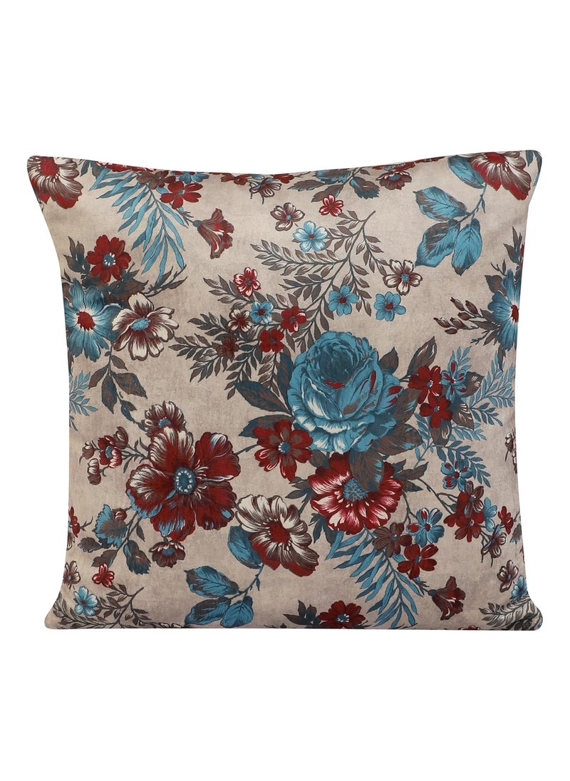Decoghar Blue Printed Handmade Pillow Cover Cushion Covers 16 X 16 Inch Single Square Throw Pillow Cover for Sofa Without for Home Decor Or Living Room 40X40 Cm Set of 1