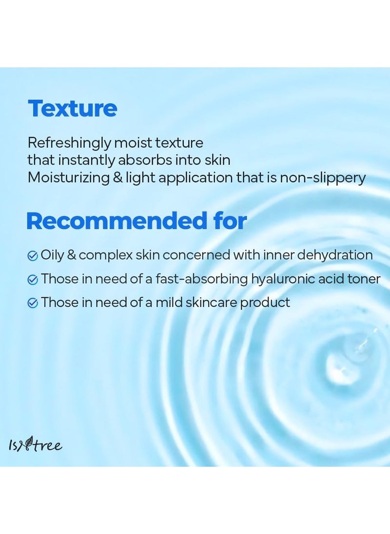 ISNTREE Ultra-Low Molecular Hyaluronic Acid Toner 300ml 10.14 fl.oz| Quick Absorbing Hyaluronic Acid Toner | Deeply hydrates and smoothens The Skin