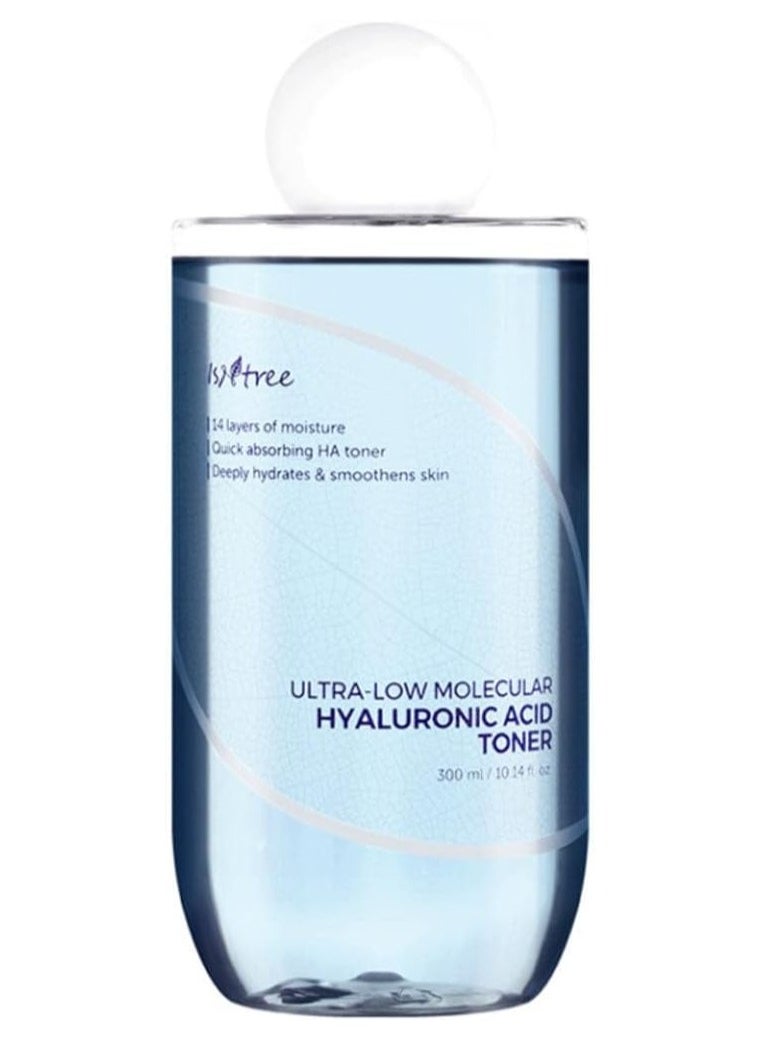 ISNTREE Ultra-Low Molecular Hyaluronic Acid Toner 300ml 10.14 fl.oz| Quick Absorbing Hyaluronic Acid Toner | Deeply hydrates and smoothens The Skin