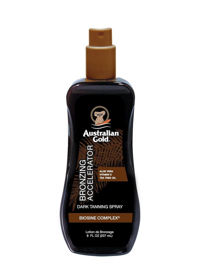 Australian Gold Dark Tanning Accelerator Spray Gel With Bronzer | 8 Fl Oz, Multicolor, AGCB175(Packaging May Vary)