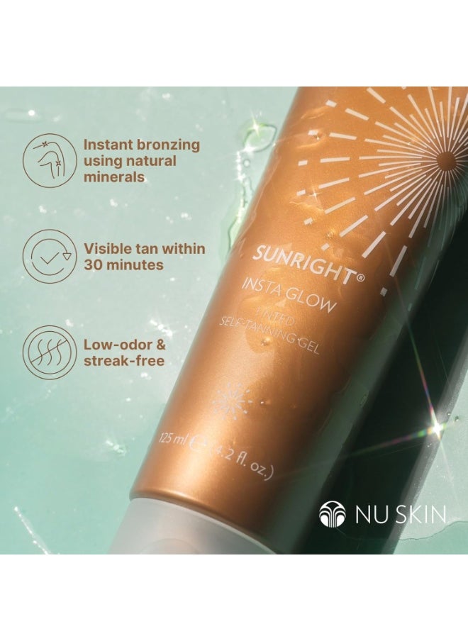 Nu Skin Sunright Insta Glow Self Tanner Gel | 4.2 oz | Summer Tan | Face & Body Bronzer | Beauty & Skin Care | Vitamin E & Avocado Oil & Amino Acids