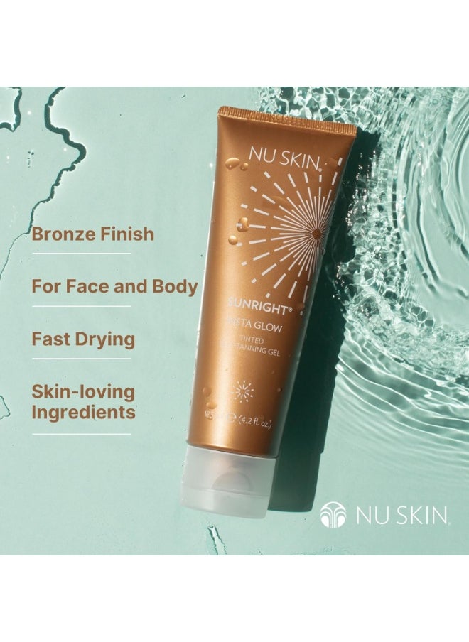 Nu Skin Sunright Insta Glow Self Tanner Gel | 4.2 oz | Summer Tan | Face & Body Bronzer | Beauty & Skin Care | Vitamin E & Avocado Oil & Amino Acids