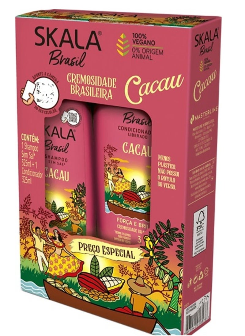 Skala Brasil Cacao Set – Salt-Free Shampoo + Conditioner – 325ml Each
