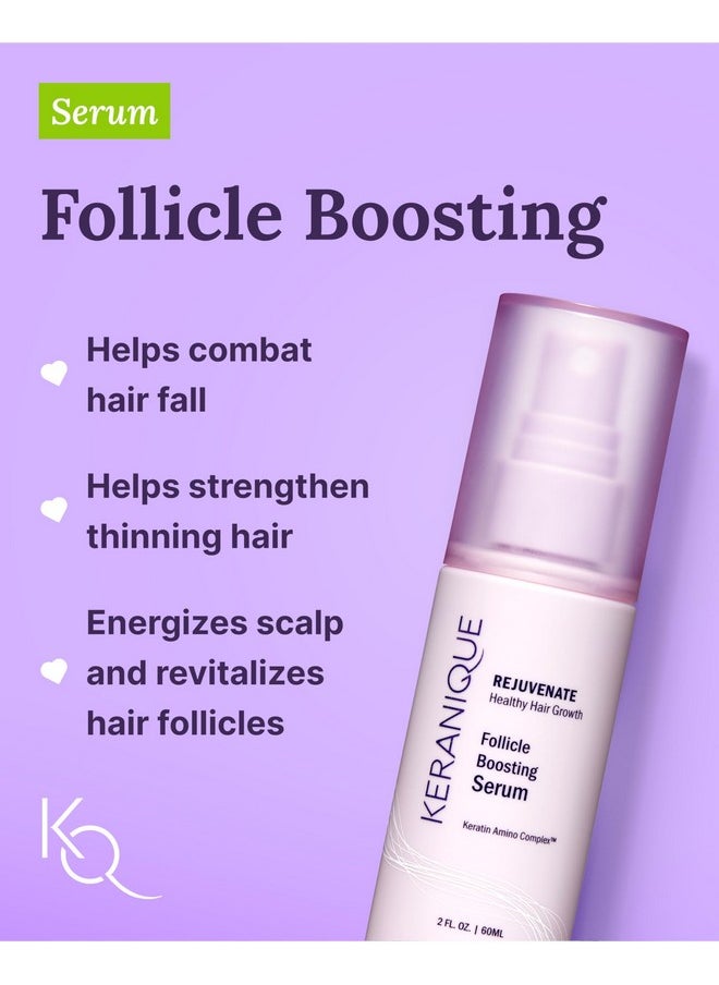 Keranique Damage Control Set for Thinning Hair - Shampoo & Conditioner for Damaged Hair, Follicle Booster Serum, Lift & Repair Spray - Keratin Enriched Repair Products for Dry, Thin Hair - Travel Size