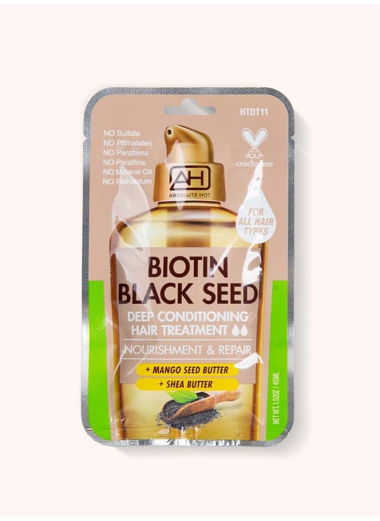 Absolute New York Absolute Hot Biotin Black Seed Deep Conditioning Hair Treatment, Women Cosmetic Accessories