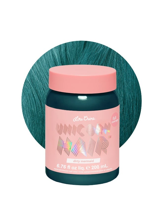 Unicorn Hair Dye, Dirty Mermaid - Seafoam Green Fantasy Hair Color - Full Coverage, Ultra-Conditioning, Semi-Permanent, Damage-Free Formula - Vegan - 6.76 fl oz