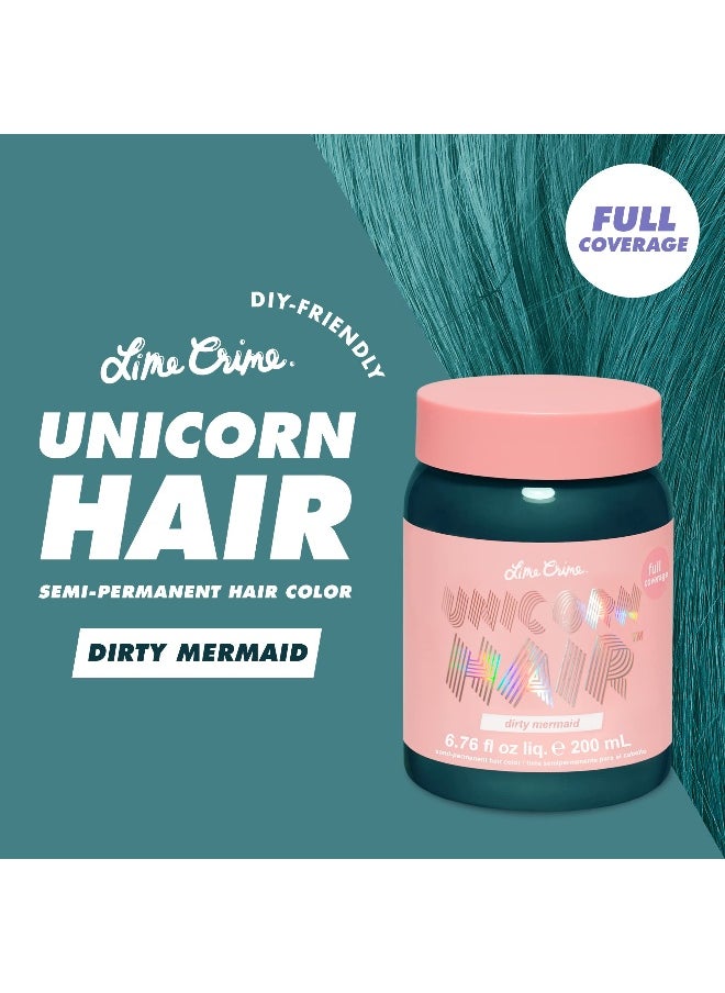 Unicorn Hair Dye, Dirty Mermaid - Seafoam Green Fantasy Hair Color - Full Coverage, Ultra-Conditioning, Semi-Permanent, Damage-Free Formula - Vegan - 6.76 fl oz