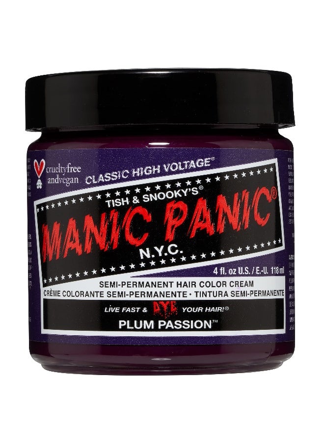 Classic Plum Passion Semi Permanent Hair Color - Warm Purple Hair Dye for Women & Men That Lasts 4-6 Weeks - Vegan, Ammonia & Cruelty-Free - Create & Mix Custom Shades (4oz)