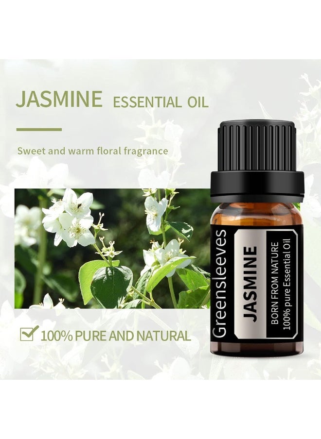 Jasmine Essential Oil for Diffuser, 100% Pure Organic Jasmine Aromatherapy Oil for Humidifiers, Perfume, Soap Making - 0.33 Fl Oz