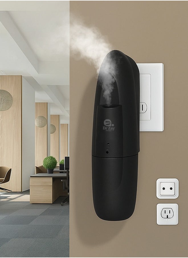 Dr. Zay Scent Wall Plug-in Aroma Diffuser | 100ml Capacity | Covers 100m³ | Waterless Essential Oil Air Plastic Freshener with Timer | Ideal for Home, Hotel, Toilet | CE/RoHS/FCC Certified (BLACK)